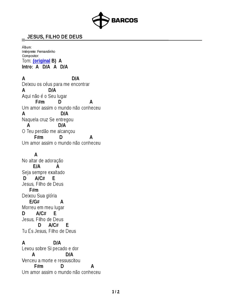CIFRA JESUS FILHO DE DEUS FERNANDINHO.doc