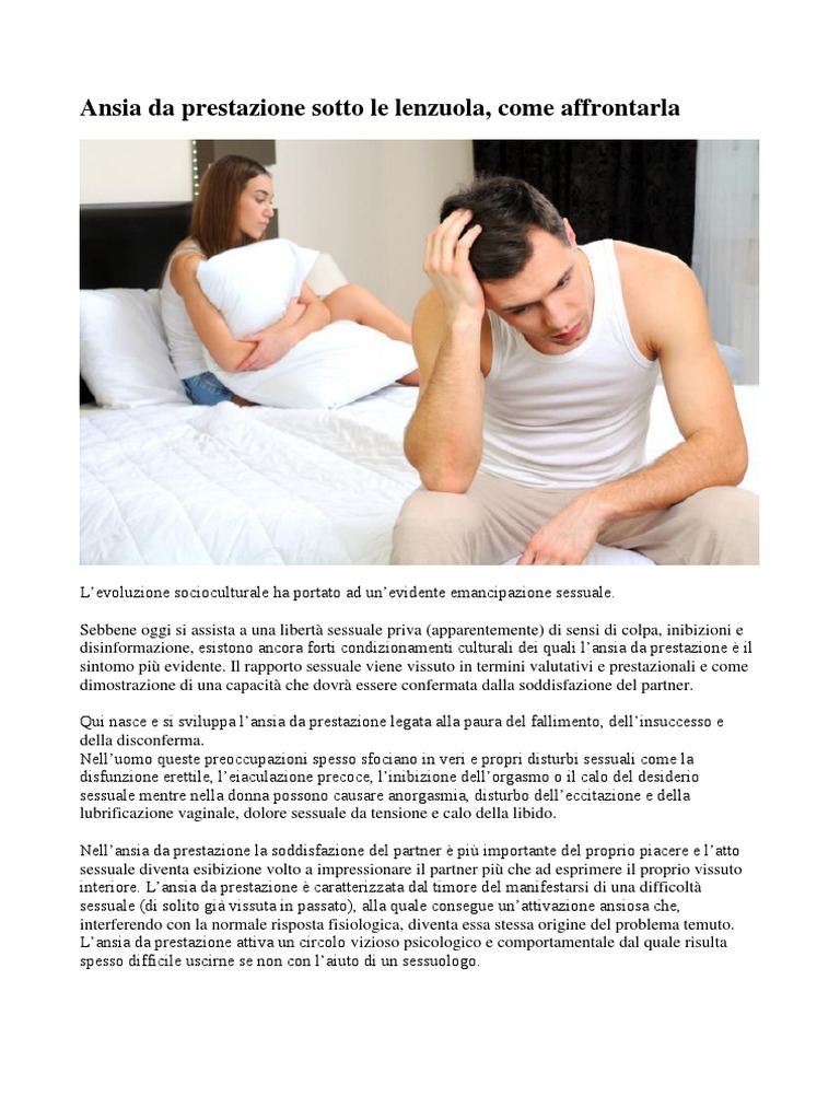 Psicologia Ansia Da Prestazione