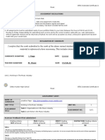 Unit 1 Declaration and Assessment Form J Page