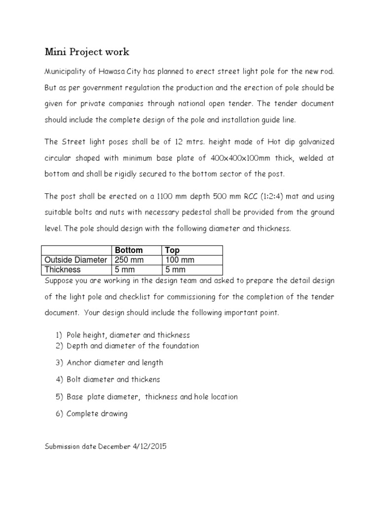 Mini Project Work: Outside Diameter 250 MM 100 MM Thickness 5 MM 5 MM | PDF