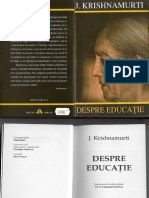 Despre Educatie de Jiddu Krishnamurti PDF