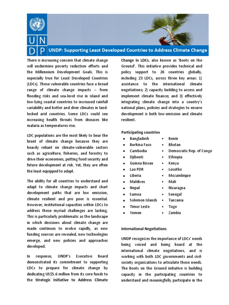 UNDP Support for LDCs in Climate Action | PDF | United Nations ...