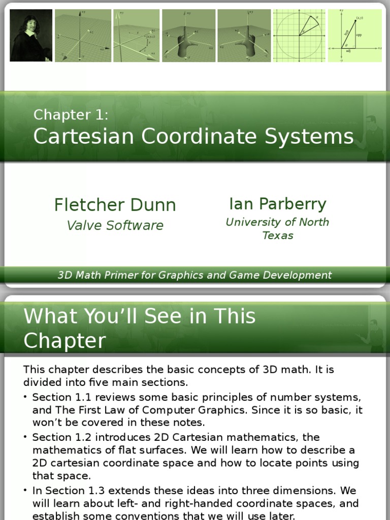 1 Cartesian Coordinate Systems Pdf Trigonometric Functions