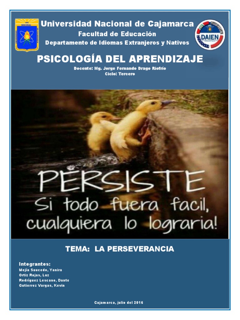 El Valor de la Perseverancia | PDF | Conflicto (proceso) | Autoestima