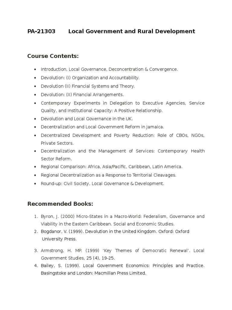 Local Governance and Decentralization Insights | PDF