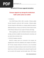 HM-10/11/15 Firmware Upgrade Instructions: Firmware Upgrade May Damage The Module Boot Loader System, Please Use Caution