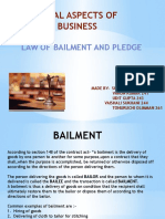Legal Aspects of Business: Law of Bailment and Pledge