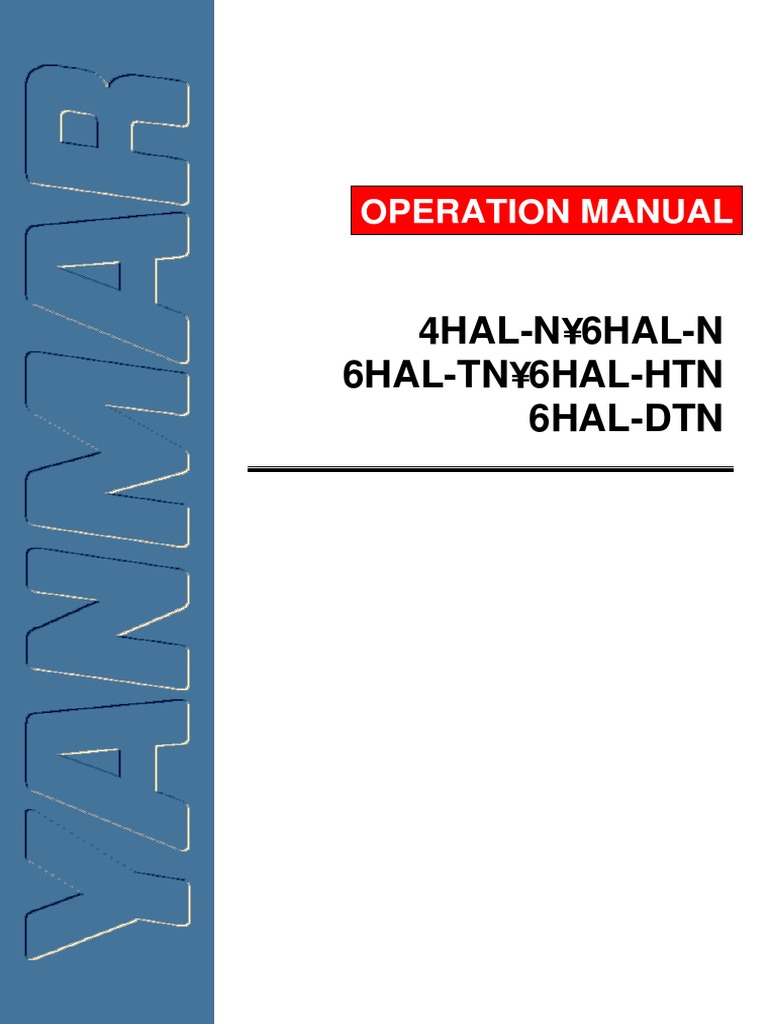 4HAL-N 6HAL-N 6Hal-Tn 6Hal-Htn 6Hal-Dtn: Operation Manual | PDF