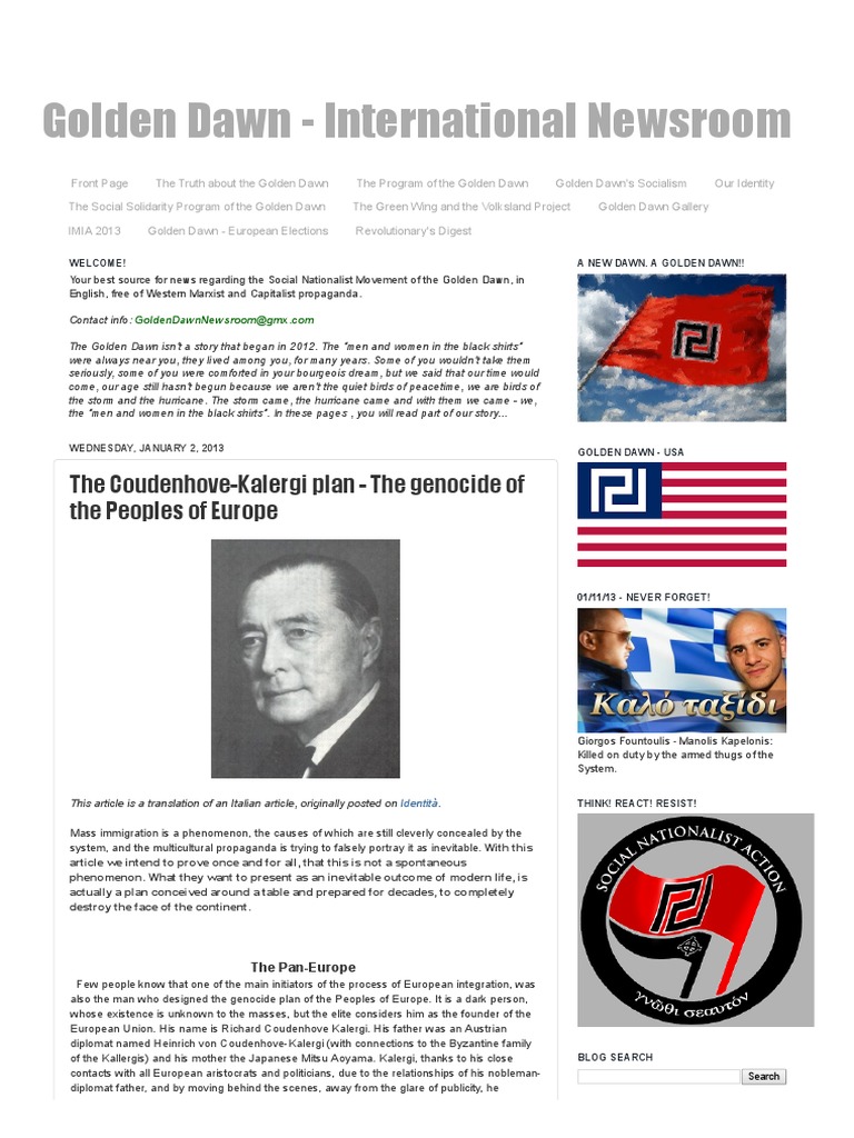 The CoudenhoveKalergi Plan The Genocide of the Peoples of Europe