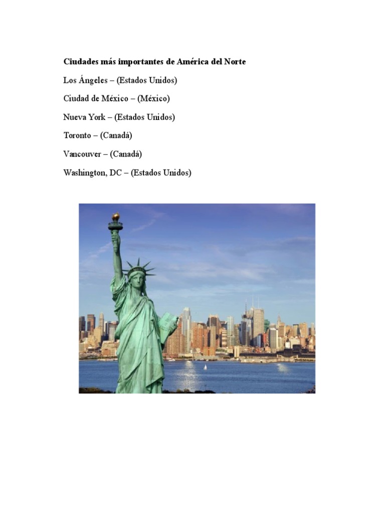 Ciudades Más Importantes de América Del Norte, Rosa | PDF | Montreal |  Canadá, image size:768x1024