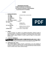 Introducción a los negocios: Sílabo de la Universidad Nacional Toribio Rodríguez de Mendoza