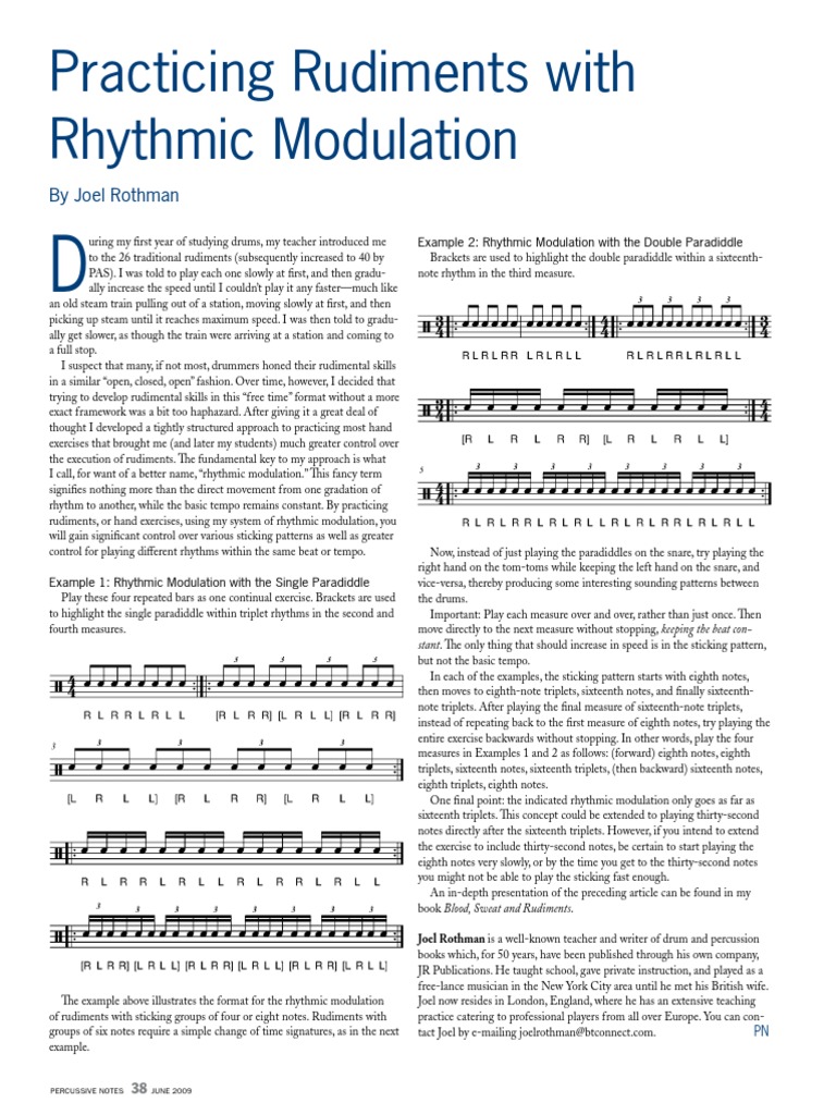 Practicing Rudiments With Metric Modulation | PDF | Rhythm | Music Theory