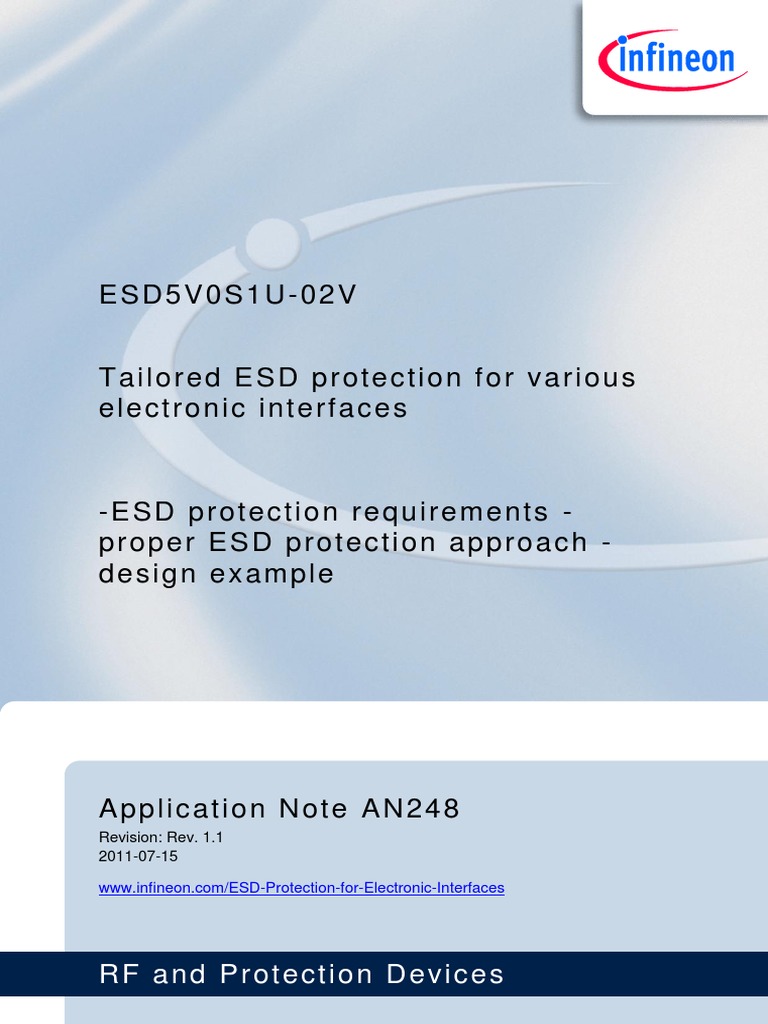 Infineon Tailored ESD Protection For Various Electronic Interfaces
