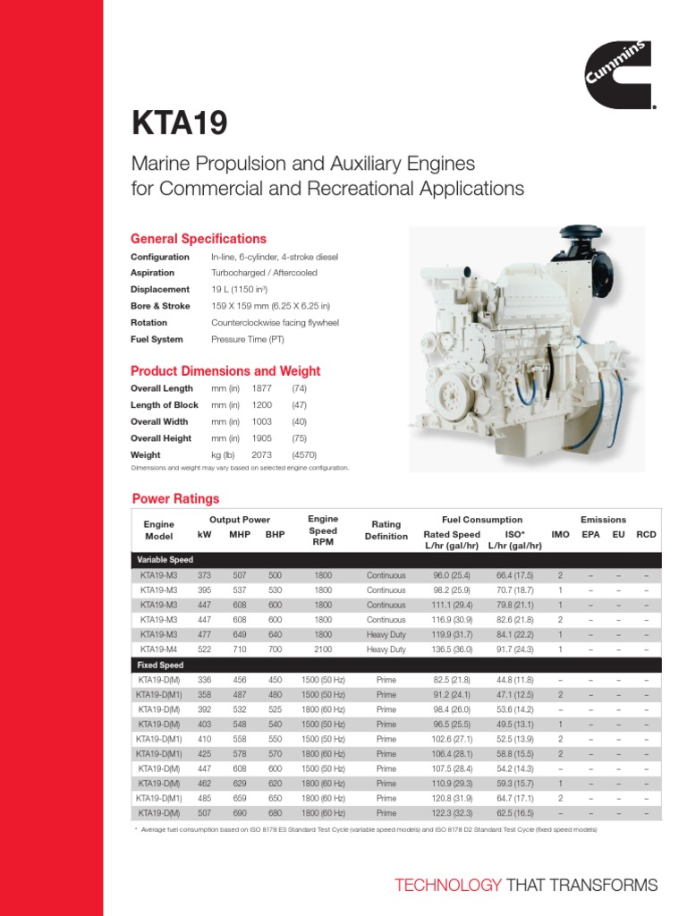 KTA19 | PDF | Cummins | Engines