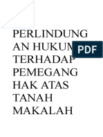 Perlindung An Hukum Terhadap Pemegang Hak Atas Tanah Makalah