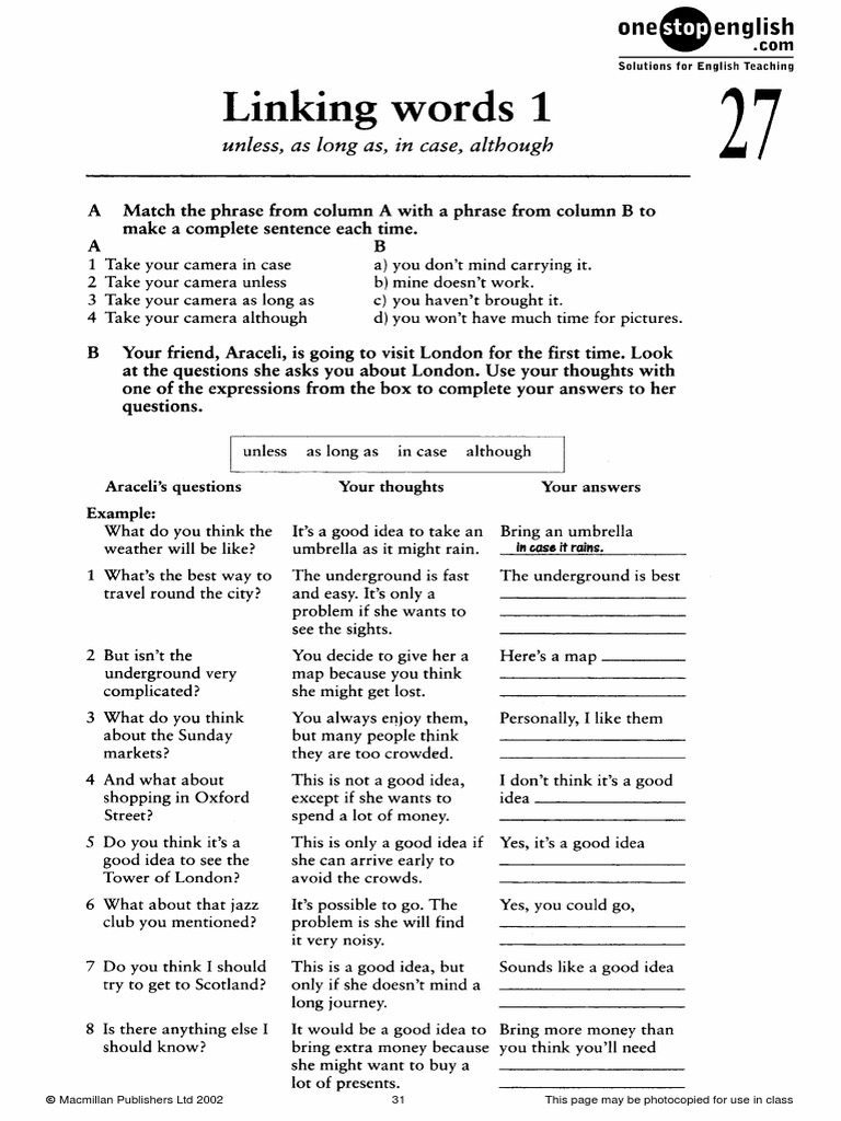 Linking Words 1 PDF | PDF