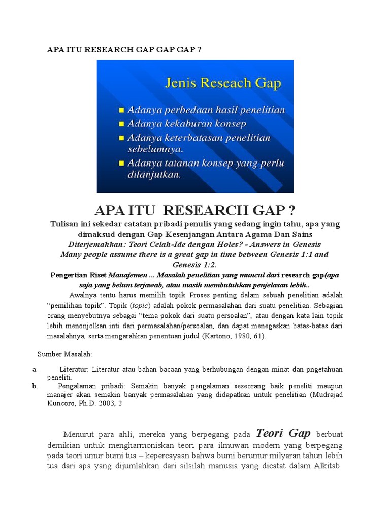Apa Itu Research Gap Gap Gap