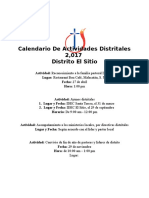 Calendario de Actividades Distritales 2017