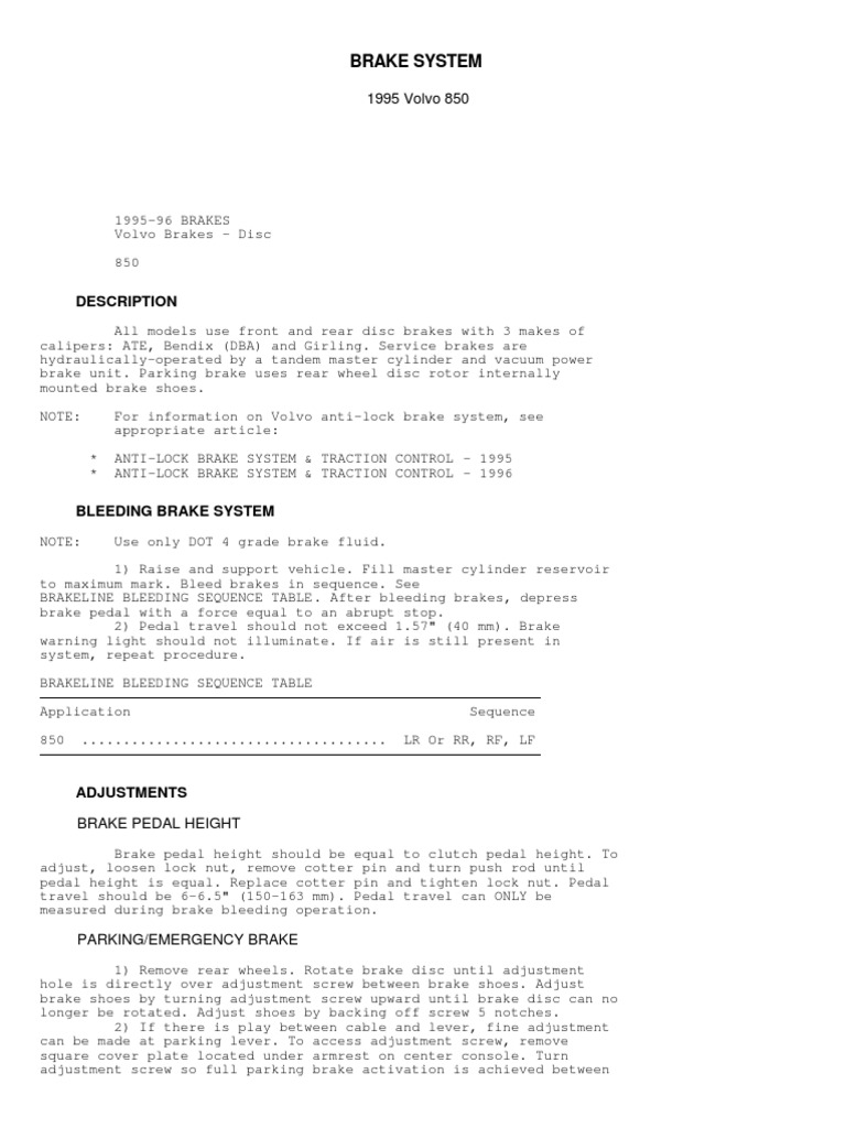 Brake System PDF | PDF | Brake | Cylinder (Engine)