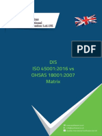 DIS ISO 45001-2016 Vs OHSAS 18001-2007 Matrix