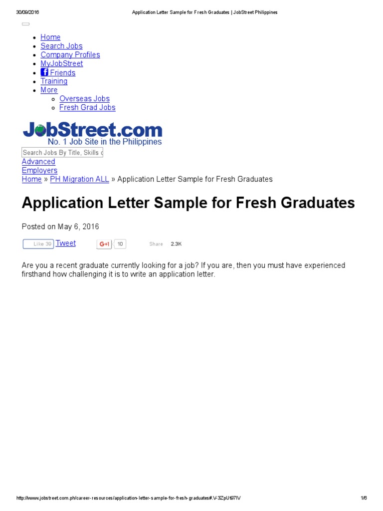 college application letter philippines