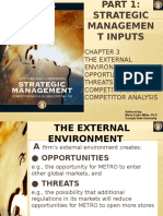 The External Environment: Opportunities, Threats, Industry Competition, & Competitor Analysis