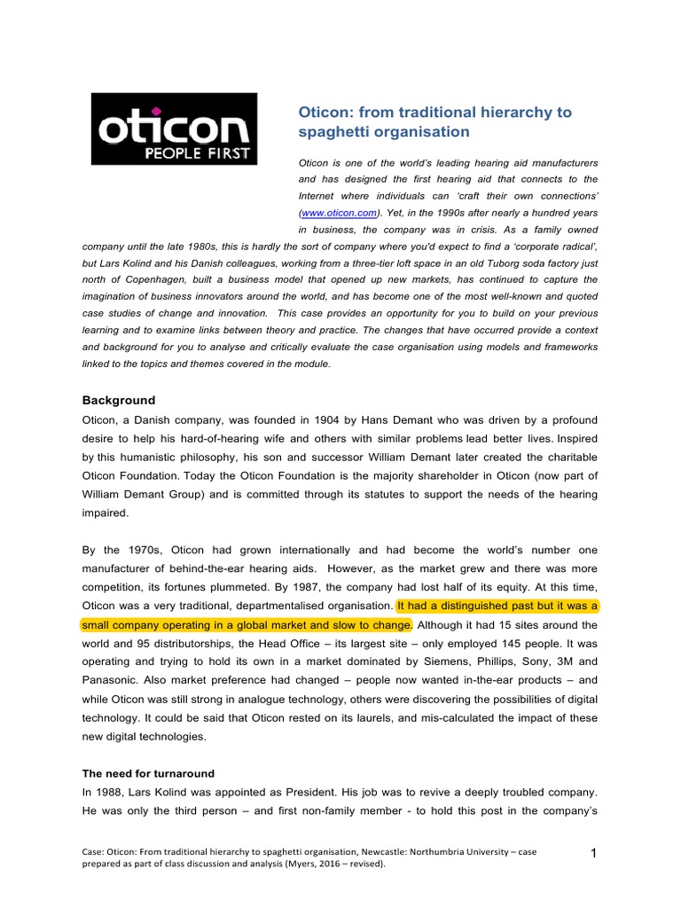 Oticon case study solution picture