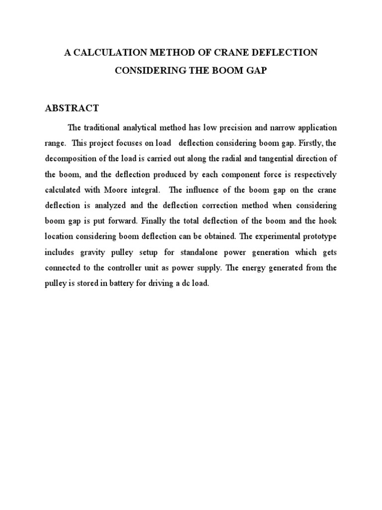 A Calculation Method of Crane Deflection PDF