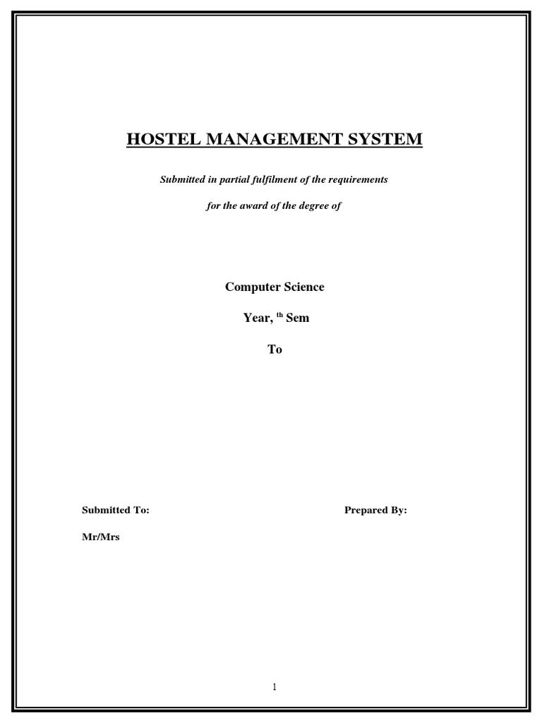 Hostel Management System Overview | PDF