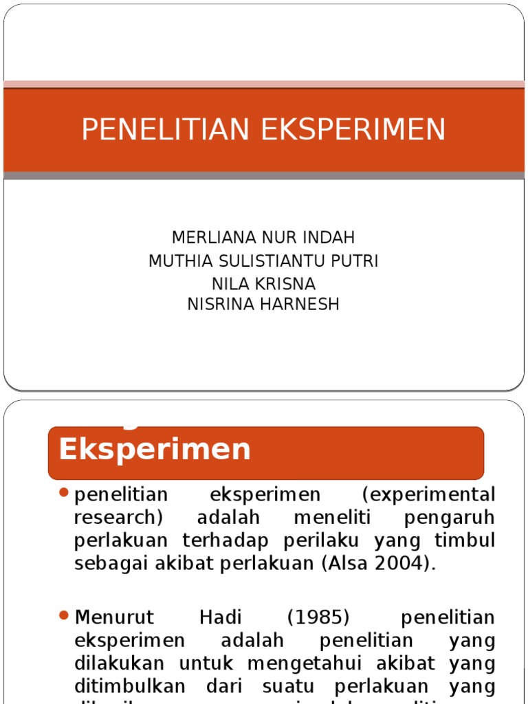 Penelitian Eksperimen  PDF