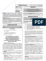 Ley Que Modifica La Ley 29944 Ley de Reforma Magisterial y Establece Disposiciones para El Pago de Remuneraciones de Docentes de Institutos y Escuelas de Educación Superior