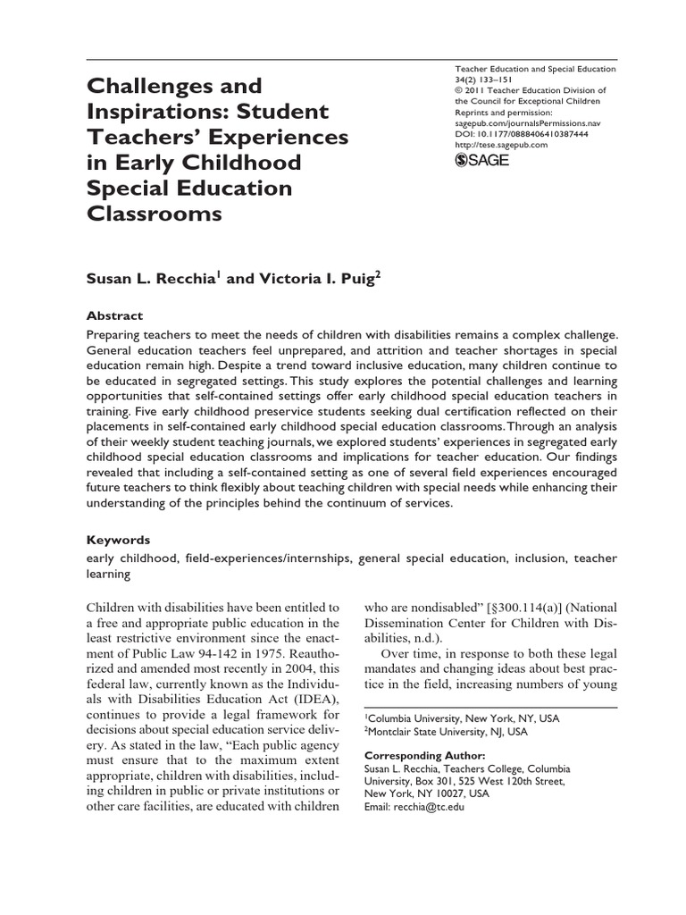 journal article about early childhood education