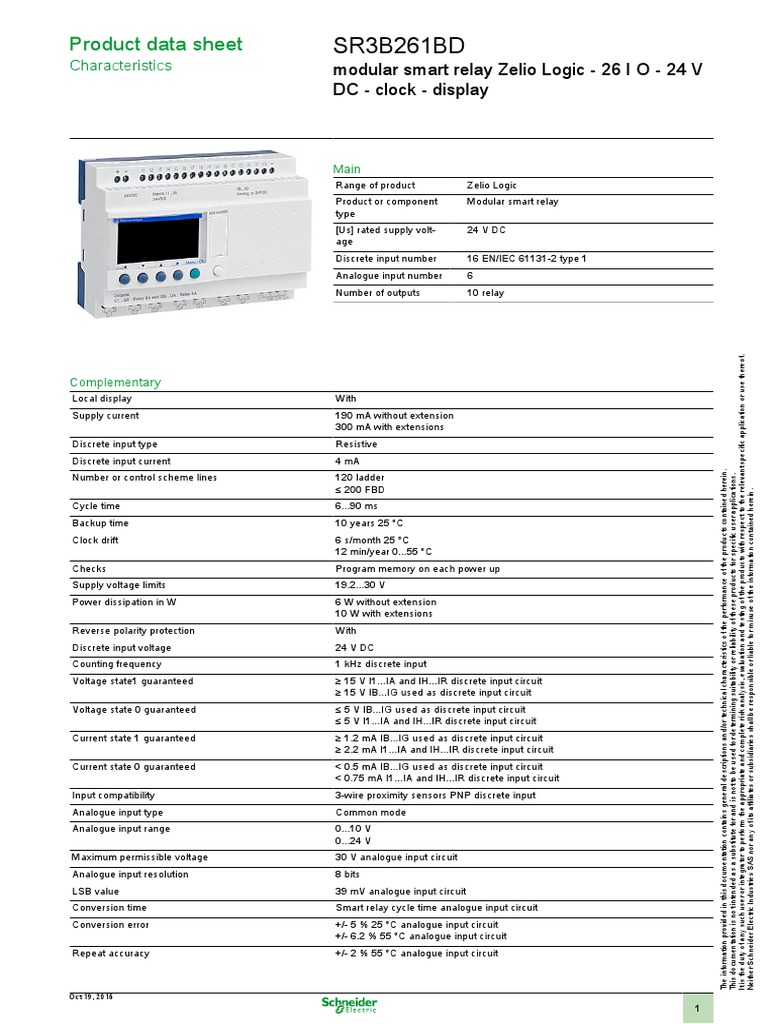 Zelio Logic SR3B261BD | PDF | Relay | Electrical Network