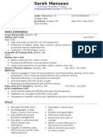 Sarah Manseau Resume