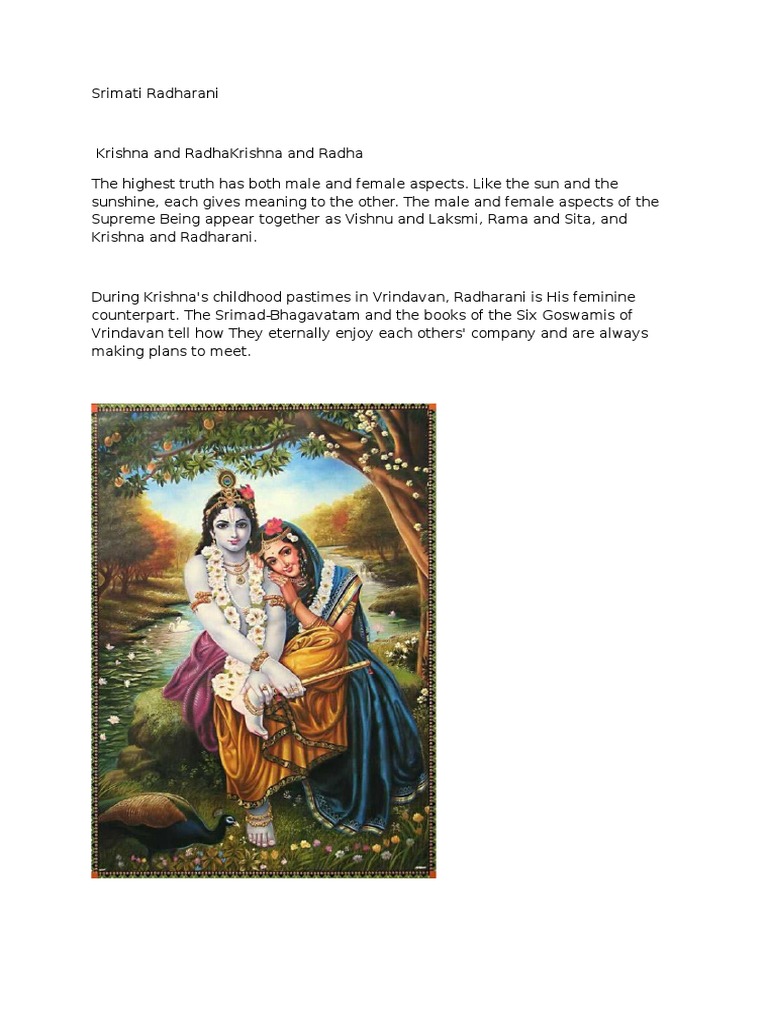 Glories of Srimati Radharani | PDF