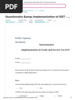 Download Questionaire Amp Implementation of GST - Public Opinion Questionnaire by ManjunathNagaraju SN340123868 doc pdf
