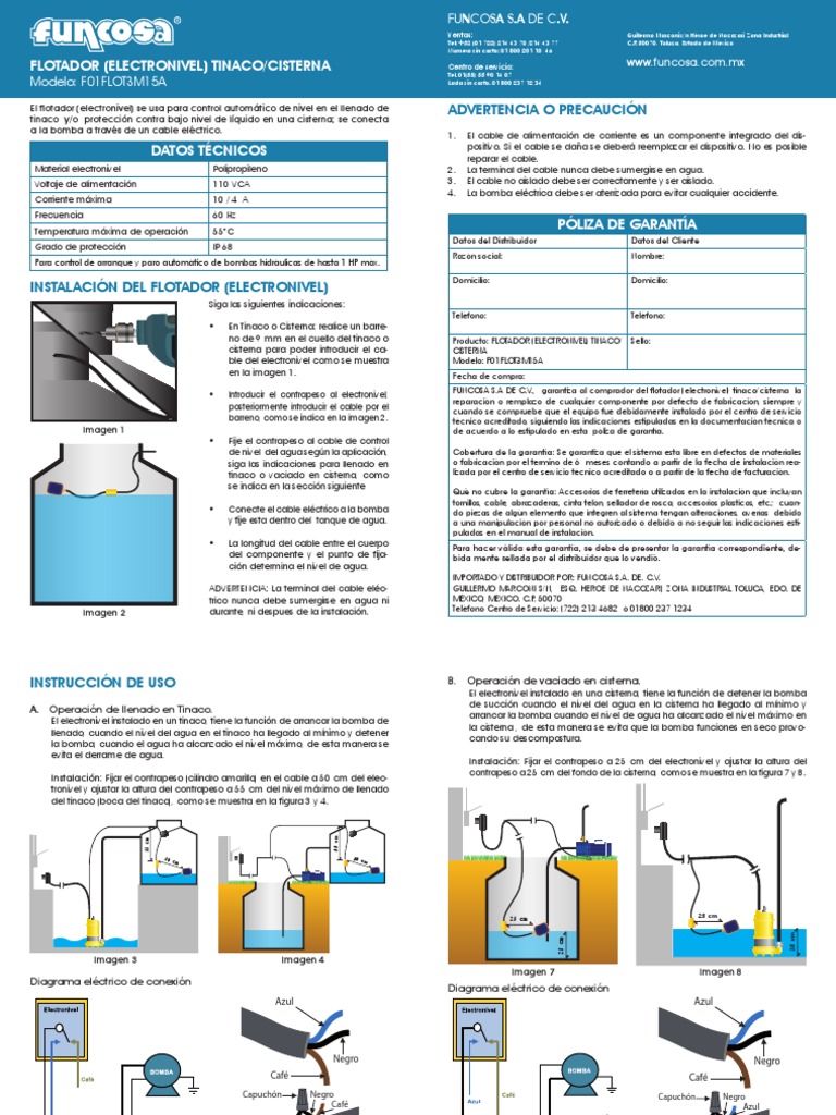 Diagrama de Instalación Electronivel Rotoplas | PDF | Bomba | Bienes
