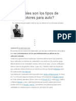 Cuáles Son Los Tipos de Motores Para Auto