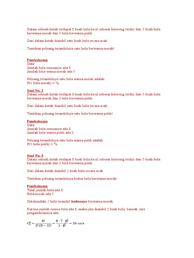 Soal Peluang Pdf
