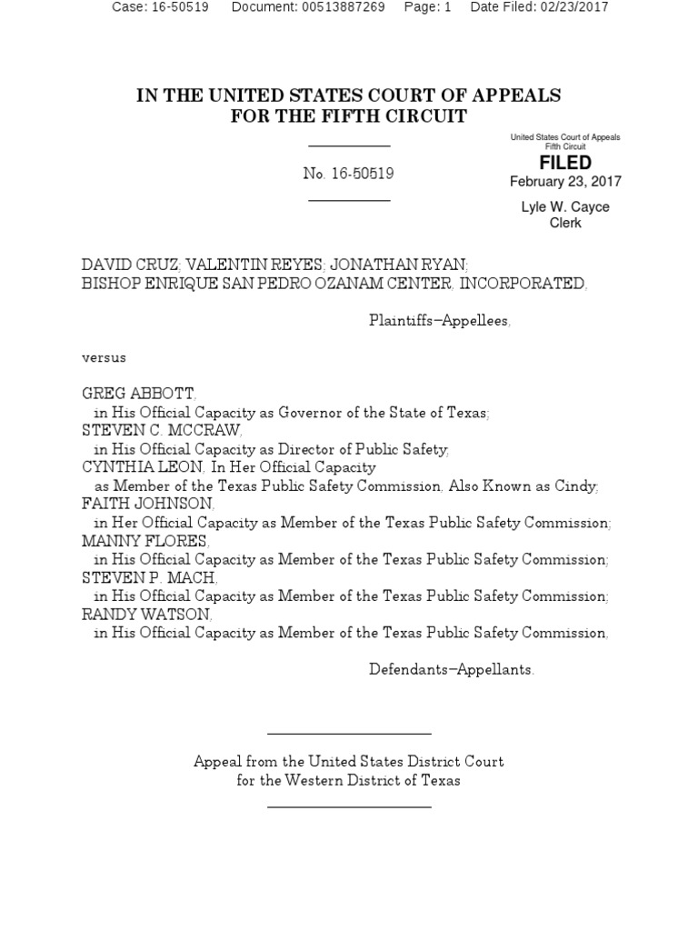 170223 Texas Immigration Ruling Standing (Law) Federal Rules Of