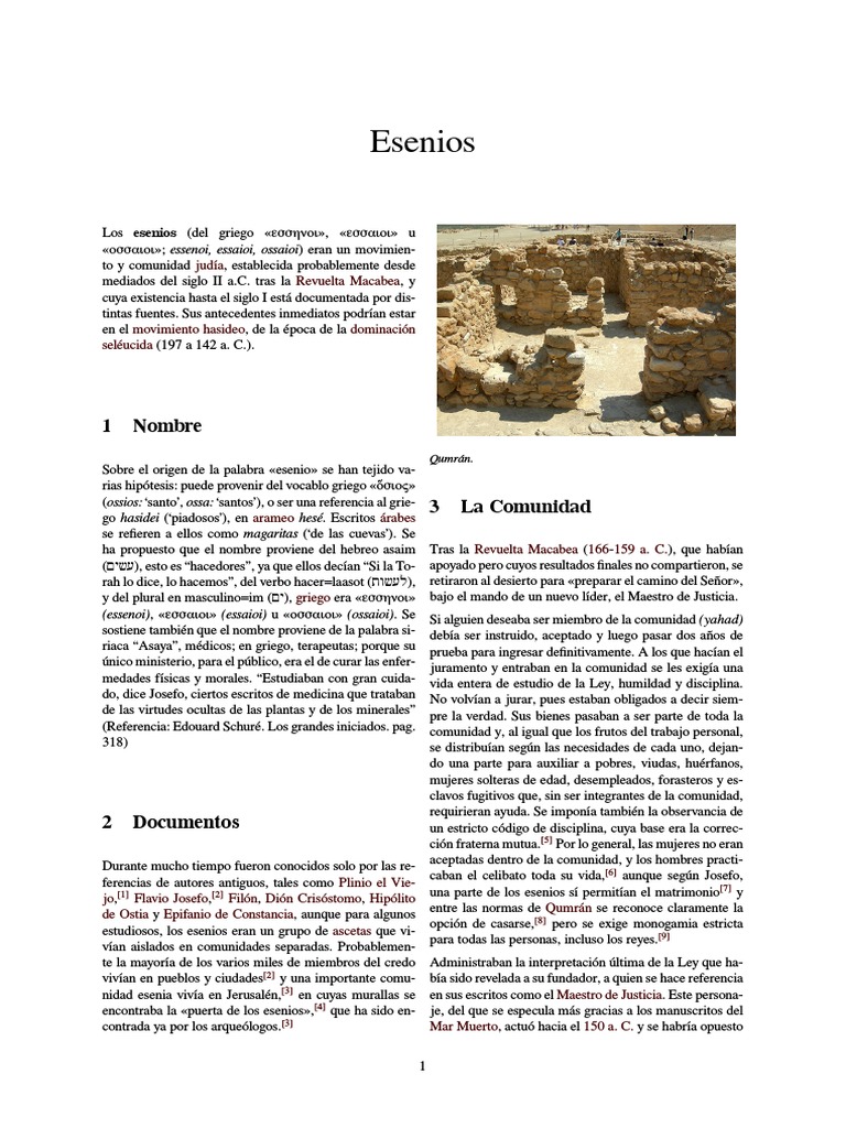 Historia y legado de los esenios | PDF | El antiguo Israel y Judá ...