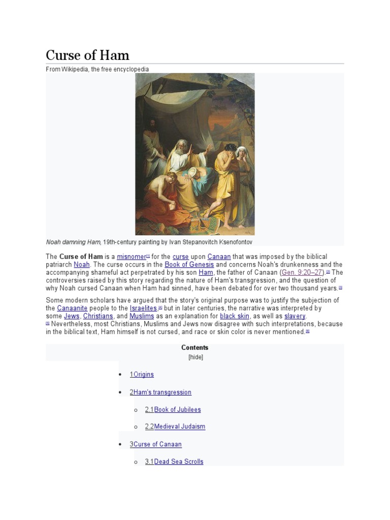 Curse of Ham Ham (Son Of Noah) Noah