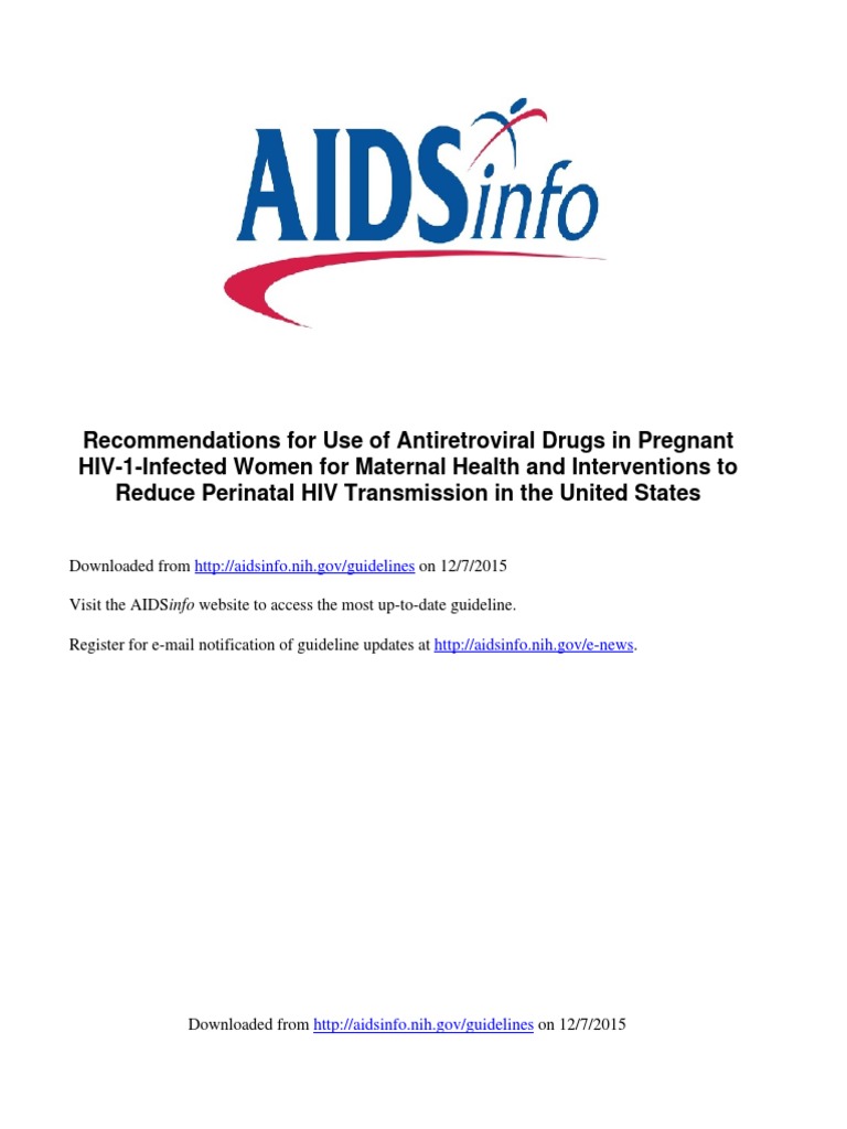 ARV Use On Pregnancy Guideline Management Of Hiv/Aids Hiv/Aids