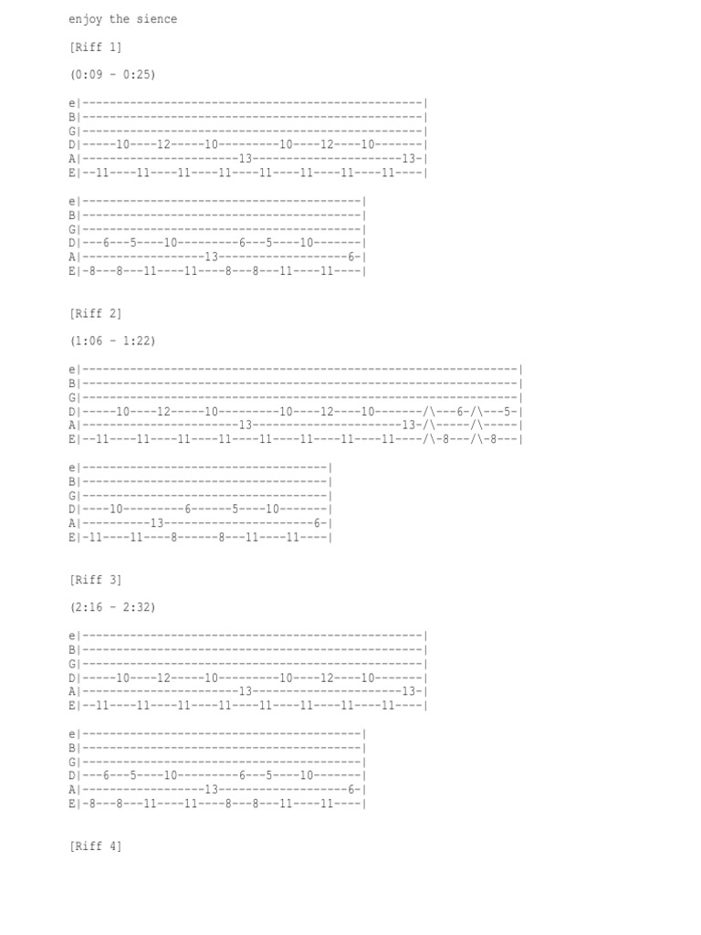Enjoy The Silence Depeche Mode Guitar Tab PDF
