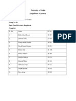 University of Dhaka Department of Finance: Group No. 03 Topic: Bond Market in Bangladesh Group List
