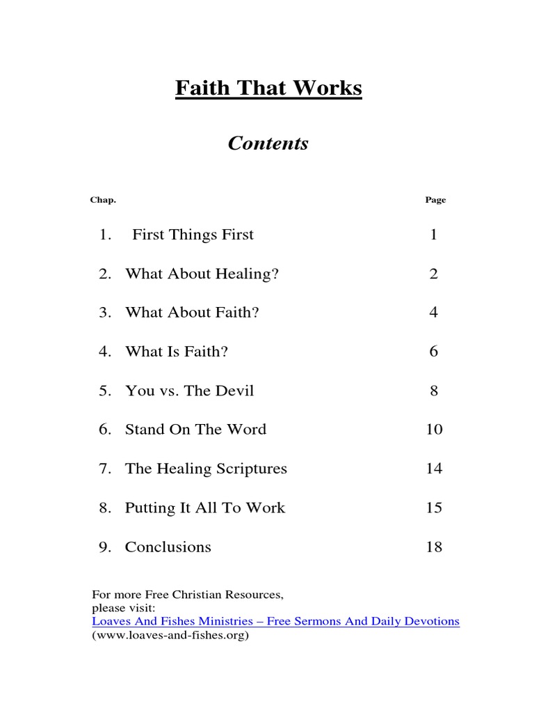 Faith That Works: Understanding Healing | PDF | God The Father | Baptism
