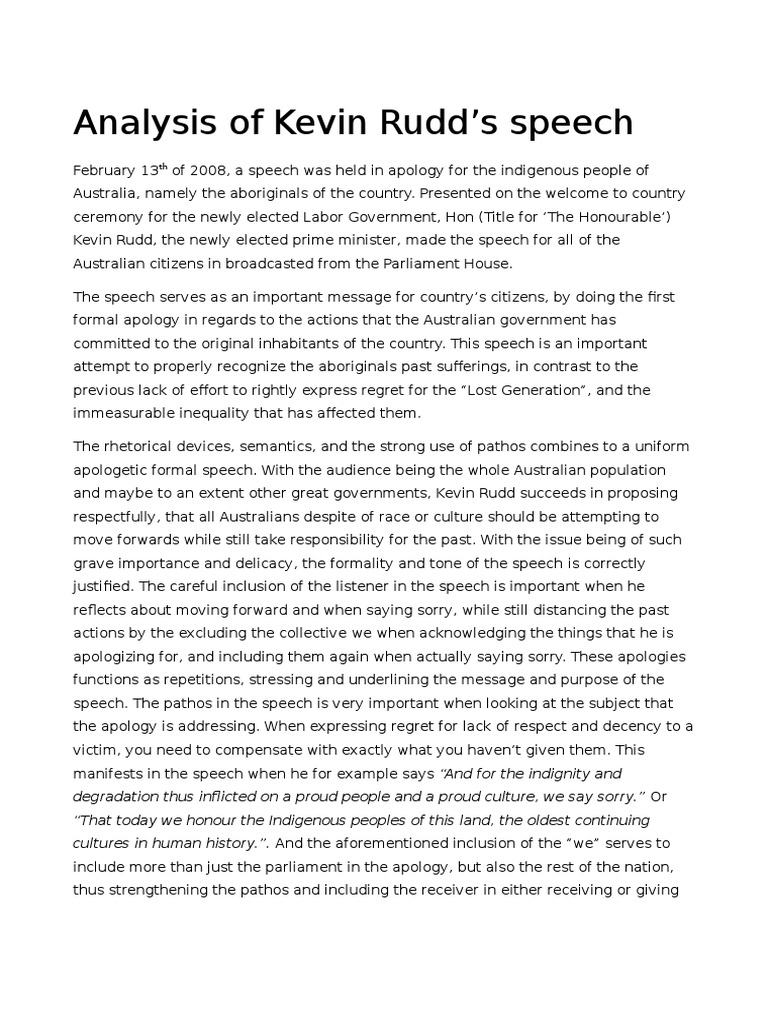 Marion Murphy Buzz Kevin Rudd Apology Speech Analysis