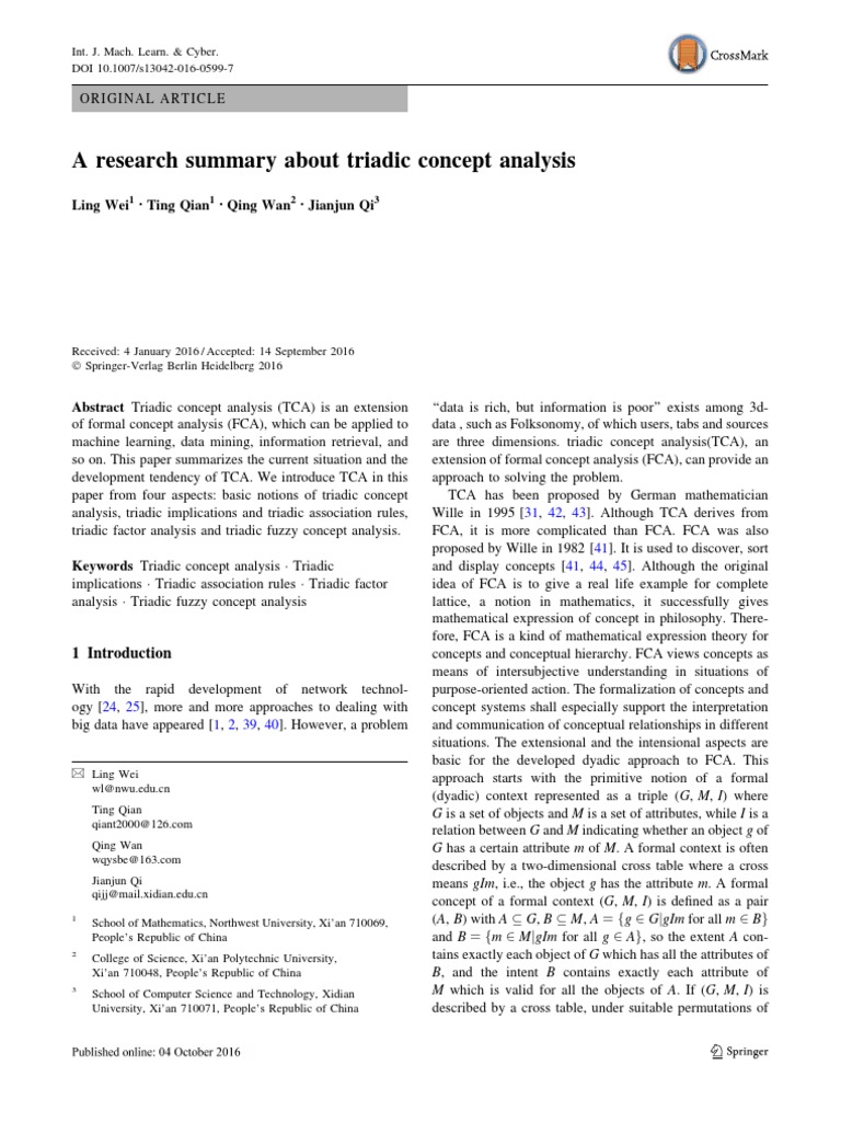 Triadic Concept Analysis Overview | PDF | Concept | Mathematical Concepts