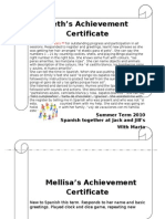 Summer Certificate Beth's & Mellisa's (2010)