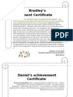 Summer Certificate Bradley's & Daniel's (2010)